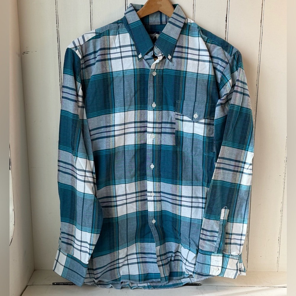 Wrangler Blue Plaid Button Down